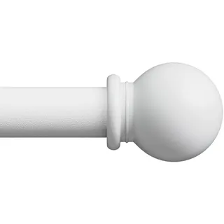 gardinenstange weiß 71-300 cm, wandmontage gardinenstangen set mit Halterungen, Dekorativ 16mm weiss matt gardinenstange 3m lang