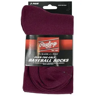 Rawlings Baseball Socks (2 Pair) M Maroon Baseball/Softball Artikel