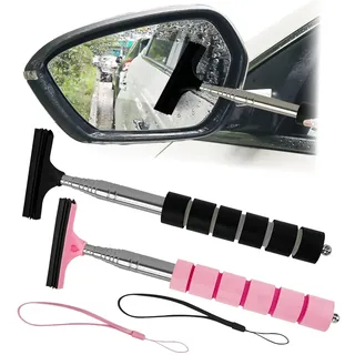 TPTGIAR Scheibenabzieher Auto mit Einziehbarem Griff 2PCS Fenster Abzieher mit Silikonlippe für Spiegelglas Wischer Wasserabzieher Auto Autospiegel Abzieher Duschabzieher Dusche
