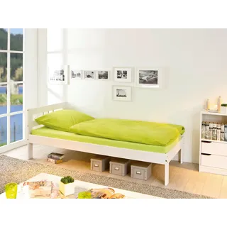 Interlink Jugendbett Fana 90 x 200 cm Kiefer massiv weiß lackiert