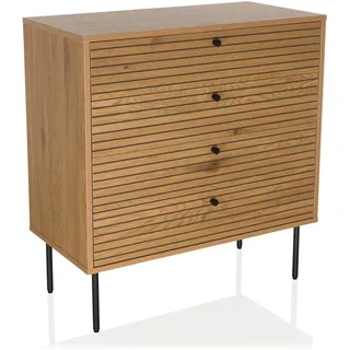 hjh living LINNO K 80 x 85 x 40 cm eichefarben / braun