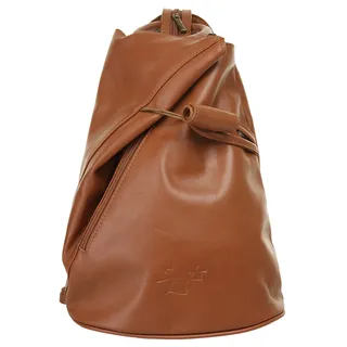 Cityrucksack SAMANTHA LOOK "SAMANTHA LOOK Damen Rucksack echt Leder, Made in Italy", Damen, Gr. B/H/T: 34cm x 25cm x 13cm, onesize, braun (cognac), Leder, Rindsleder, unifarben, Rucksäcke Cityrucksack, echt Leder, Made in Italy
