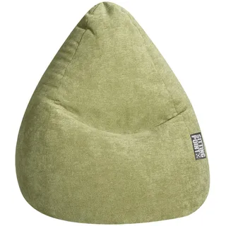 Sitzsack , Grün , Textil , Uni , ca.220 l , Füllung: Styroporkugeln , 110 cm , Indoor, Reißverschluss , Wohnzimmer, Sessel, Sitzsäcke