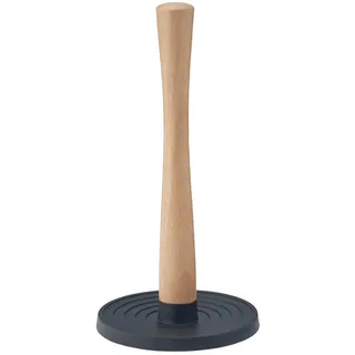 Stelton Küchenrollenhalter ROLL-IT - Stehender Rollenhalter - Holzschaft, Kunststoffsockel, rutschfest - Hergestellt aus hochwertigem Gummiholz & Silikon - Modernes skandinavisches Design - Schwarz