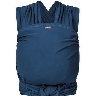 Hoppediz Elastisches Babytragetuch für Neugeborene ab Geburt (2–9 kg) – Weiches Babytragetuch aus kbA-Baumwolle – Elastisches Tragetuch für Babys – Indigo 5,40 m