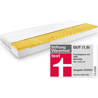 sleezzz 7 Zonen Viskoelastik-Matratze Sleezzz Smart 90 x 200 cm, Höhe 18 cm, Härtegrad H3 mit Air Memoryschaum