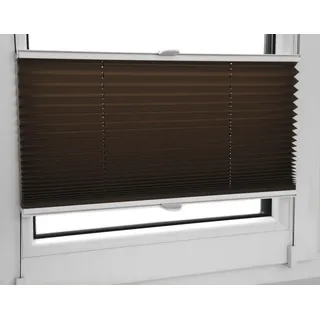 Plissee Faltrollo inkl. Klemmträger schoko braun 105x120 cm Jalousie - Braun