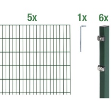 Bild Doppelstabmattenzaun Set 5 Matten 1,60 x 10 m grün 643836