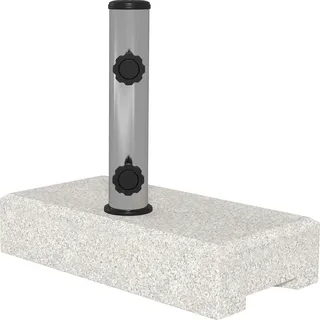 Sonnenschirmständer 25kg Ständer für Halbrund Sonnenschirm mit Ø 32/38/48 mm Stange, Sonnenschirmfuß für Garten, Balkon, Granit, Grau 45 x 22,5 x 40 cm Aosom
