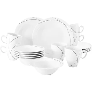 SELTMANN WEIDEN Trio Highline Frühstück-Set 18-tlg. weiß/längsstreifen