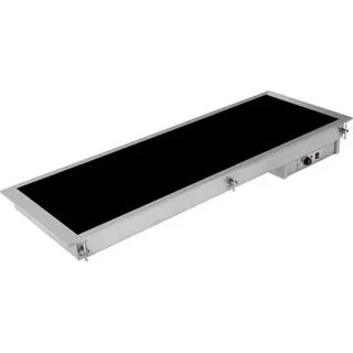 KBS Einbau Glaskeramik Warmhalteplatte mit Strahlheizkörpern Gn 5/1 Edelstahl - Silber