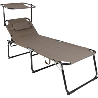 Lex XXL Sonnenliege 200 x 70 x 45 cm Taupe