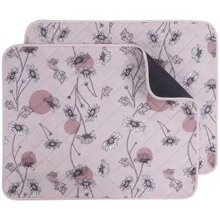 IEUUMLER 2 Stück Welpenunterlagen Waschbar für Hunde, Wiederverwendbar und Schnell Absorbierend PIPI Matten Trainingseinlagen für Laufstall/Autositz/Sofa FC013 (121*76cm-2pcs, Rosa Gänseblümchen)