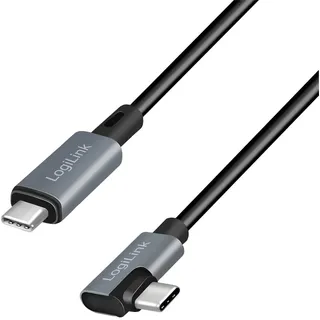 Logilink USB 2.0 2 m USB C Schwarz, Silber
