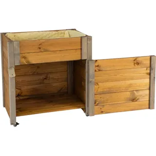 Dobar Green Label Rollbares Hochbeet 60 x 40 x 62 cm Grau-Braun