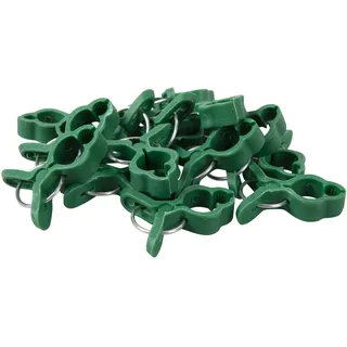 Windhager Pflanzenclips Mini, Pflanzklammern, Pflanzenbefestigung, Pflanzenhalter, Blumenclips, Orchideenclips, Ranknetzklammern, 15 Stkück, 07469, grün