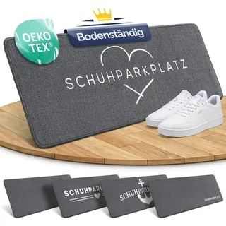 Bodenständig Schuhparkplatz Fußmatte Grau 100x33cm – rutschfeste Schuhmatte