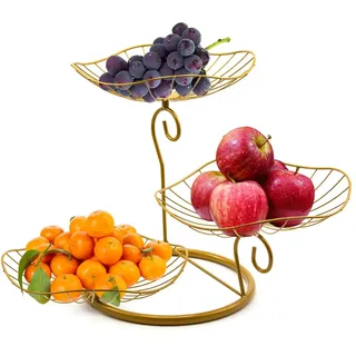 evomosa Obst Etagere mit 3 Etagen Platzsparendes Obstkorb Etagere für die Familie, Stabil Und Ohne zu Zittern, Obstschale Modern, für Obst, Snacks