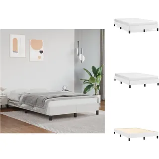 vidaXL Bettgestell Weiß 120x200 cm Kunstleder - Betten & Bettgestelle - Weiß