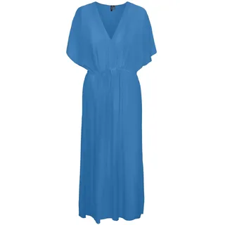 VERO MODA Damen VMMENNY SS 7/8 Kaftan WVN GA NOOS langes Kleid, Ibiza Blue, XL