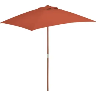 Sonnenschirm mit Holz-Mast 150x200 cm Terrakotta - Braun