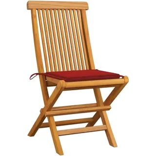 VidaXL 3062574, Terrasse, Gepolsterter Sitz, Teak, Rot, Polyester, 470 mm - Rot