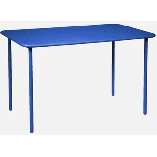 sweeek - Gartentisch aus Stahl für 4 Personen - Elektroblau