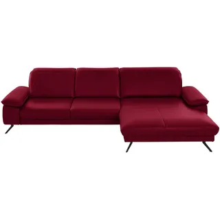 Dieter Knoll Ecksofa , Rot , Leder , Echtleder , Longlife-Leder, Semi-Anilinleder , Uni , Ottomane rechts, L-Form , 328x193 cm , Goldenes M , Fußauswahl, Lederauswahl, planbar, seitenverkehrt erhältlich, Hocker erhältlich, Rückenfutter, individuell planbar , Wohnzimmer, Sofas & Couches, Wohnlandschaften, Ecksofas