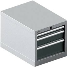 Schäfer Shop Select  Schubladenschrank 18-27, 3 Schübe (H 50/100/150mm), bis 200 kg, B 411 x T 572 x H 400 mm, anthrazitgrau/weißaluminium