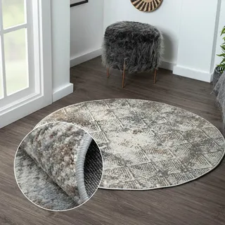 Myflair My Heart Kurzflorteppich 120 x 120 cm Beige/Weiß