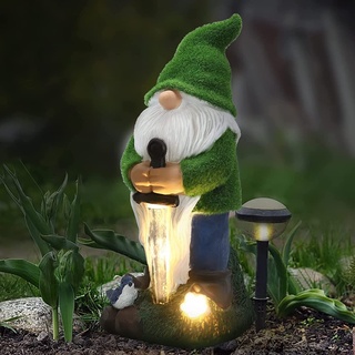 The ENCHANTED GARDEN Gartenzwerg Ritter gartenfiguren & gartenstatuen gartendeko für draußen Solar Light gartenzwerge lustig für außen...