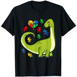 Autismus Bewusstsein Brontosaurus Dinosaurier Puzzle Herz T-Shirt