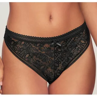 String VIVANCE "Madita", Damen, Gr. 36/38, schwarz, Spitze, Obermaterial: 65% Polyamid, 25% Polyester, 10% Elasthan, Unterhosen String, aus hübscher Spitze mit „LOVE“-Schriftzug und feinem Mesh