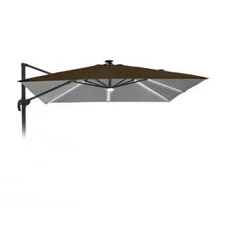 Ersatzschirm für Ampelschirm Sonnenschirm Gartenschirm 3x3 Aluminium Arm Paradise LED Brown Light - Braun
