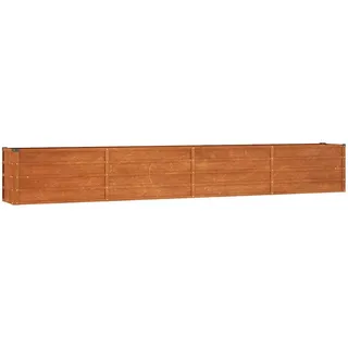 vidaXL Hochbeet Rostig 320 x 40 x 45 cm Braun