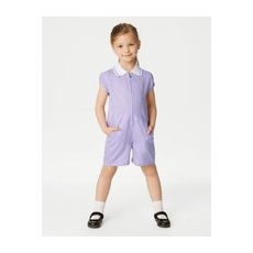 Girls M&S Collection Girls' Gingham School Playsuit (2-14 Yrs) - Lilac, Lilac - 13-14 Years