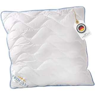 PROCAVE TopCool Kopfkissen Kochfest 80x80 cm, Qualitäts-Stepp-Kissen, Atmungsaktives Allergiker-Kissen, Winter- und Sommer-Variante 100% aus Deutschland