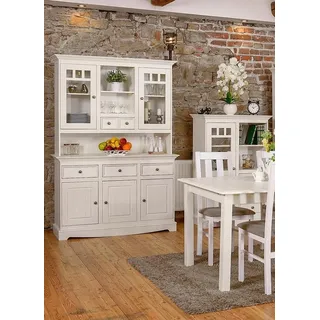 Anrichte Landhaus Stil Kommoden Sideboard Möbel Bauern Schrank Kommode Echtholz - Weiß