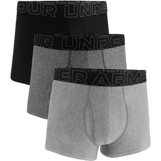 Under Armour Herren Tech Performance Boxershorts im 3er-Pack, 8 cm Beinlänge – atmungsaktiv, feuchtigkeitsableitend, weiches Tragegefühl, ganztägiger Komfort, Schwarz/Grau/Dunkelgrau, L