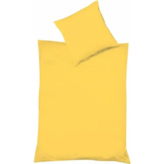 FLEURESSE Provence Bettwäsche-Set im Leinen-Mix lemon 155x220+80x80 cm