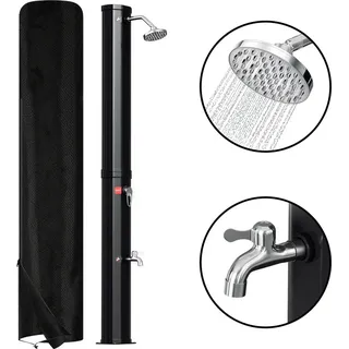 Aopunly Solardusche 35L mit Regenschutz Sommerdusche mit Fußdusche Pooldusche Gartendusche Brause Schwarz - Schwarz