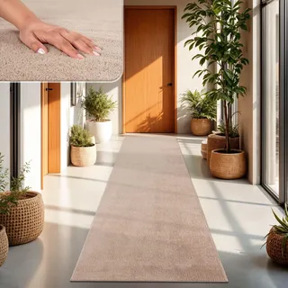 TT Home Teppich Wohnzimmer Beige 60x100 cm, Waschbar & Kurzflor | Moderner Flauschiger Teppich, Pflegeleicht & Rutschfest, Ideal Für Wohnzimmer, Schlafzimmer, Kinderzimmer & Flur