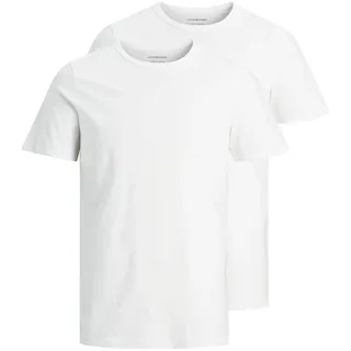 JACK & JONES Jacbasic Crew Neck Tee 2 Pack T Shirt, weiß, M, EU