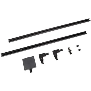 LUCIDE TRACK Starter-Set - 1-Phasen Stromschiene/Schienensystem - 2 Meter - Schwarz