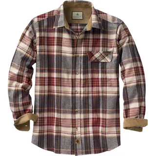 Legendary Whitetails Herren Buck Camp Flanell Langarm Plaid Button Down Freizeithemd Cordbündchen, Zedernholzkaro, XX-Large Hoch