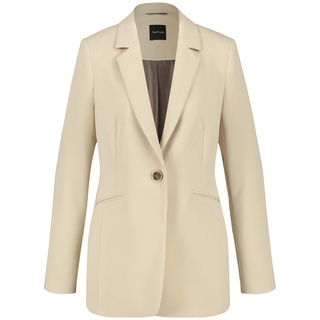 Taifun Damen Taillierter Blazer aus feiner Stretch-Qualität Langarm, geknöpfte Armschlitze unifarben Warm Sand 40