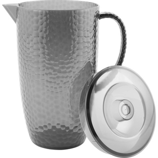 Cambridge CM07652GEU7 Großer Fete-Krug – 2-Liter-Kunststoffkrug, BPA-freier Wasserkrug mit Deckel, Diamanteffekt, nur Handwäsche, ideal für Außenbereich, ideal für Partys, Camping und Picknicks, grau