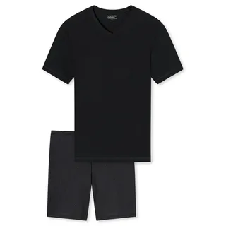 SCHIESSER Pyjama Kort Schlafanzug kurz Schwarz 54