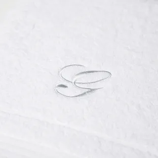 Caleffi Handtuch mit Gästehandtuch aus Baumwolle, weiß Bestickt, 68208