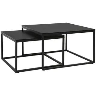 Home Collective Couchtisch 2er Set quadratisch schwarz , Holzwerkstoff , Quadratisch , 70x42x70 cm , Wohnzimmer, Wohnzimmertische, Couchtische